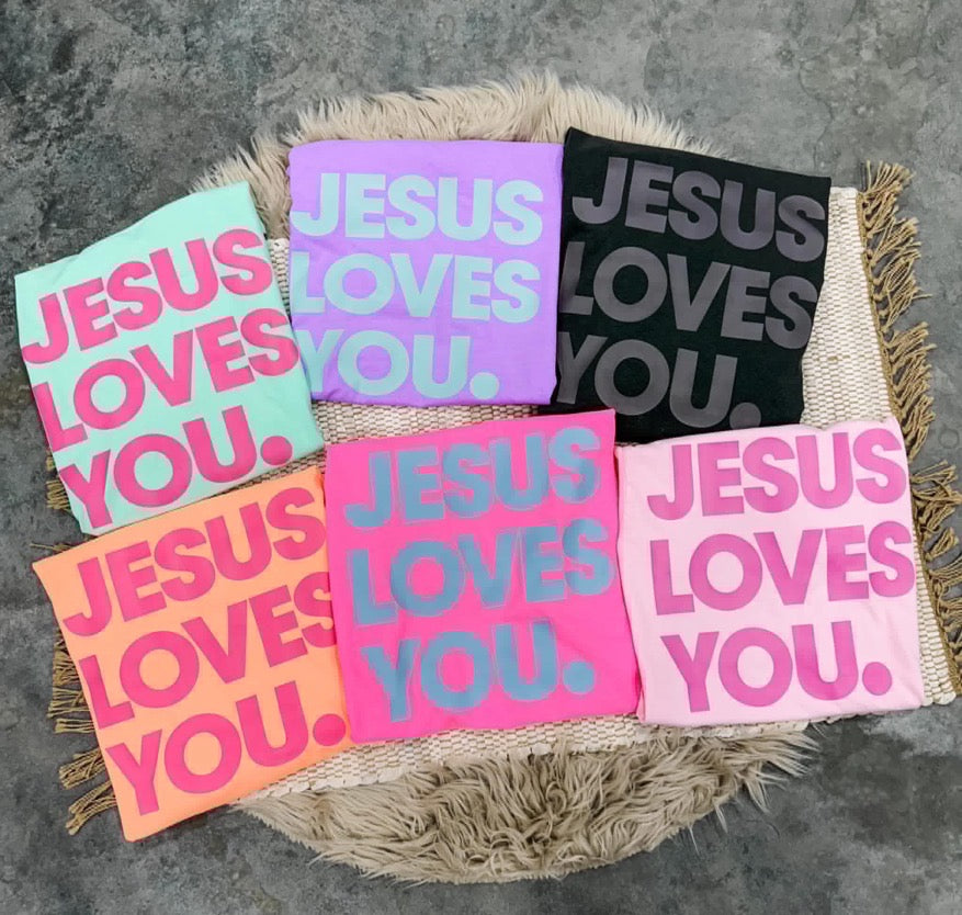 Adult Jesus Loves You Tee - Made to order