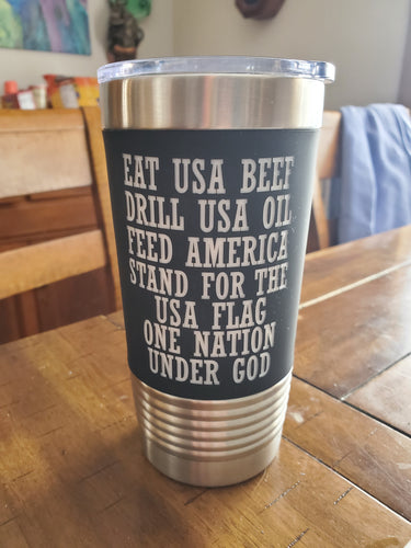 USA engraved 20 oz tumbler